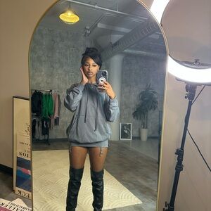 Gray Hoodie with matching skirt